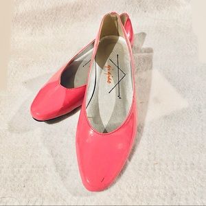 Warm pink pointed toe flats